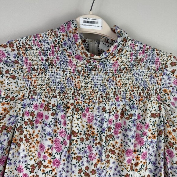 Munthe Mini Dress Floral Long Sleeve size 42/10 Boho Flirty Cottage Spring Date - Picture 4 of 12